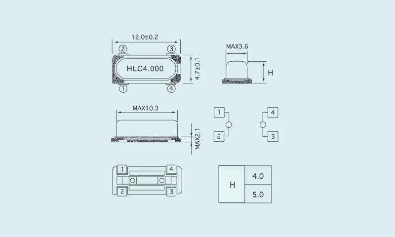 R&eacute;sonateur &agrave; cristal de quartz HC-49S/2PD