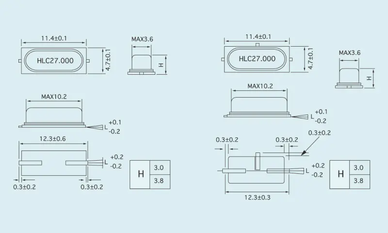 R&eacute;sonateur &agrave; cristal de quartz HC-49S/SMD