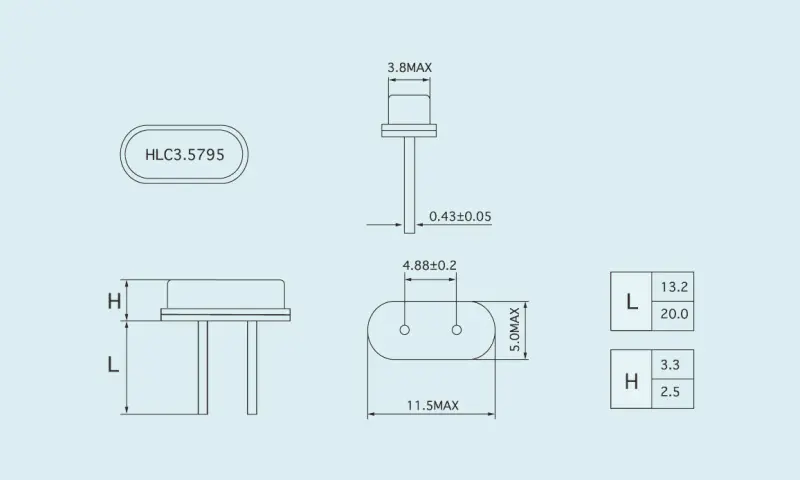 R&eacute;sonateur &agrave; cristal de quartz HC-49U/S