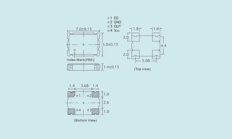 R&eacute;sonateur &agrave; cristal de quartz OSC 3,2 &times; 2,5